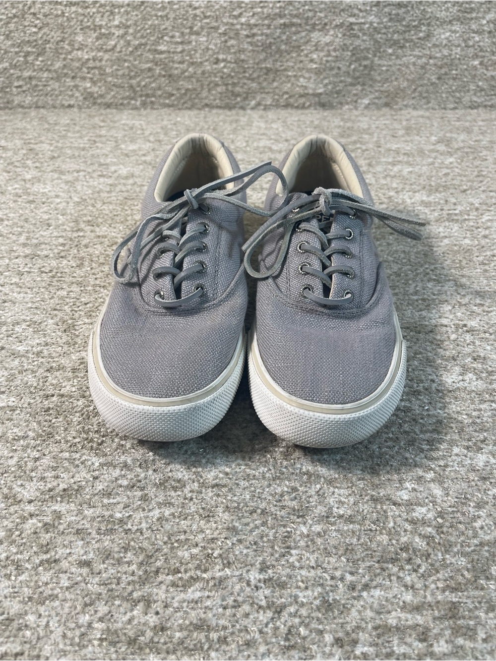 Sperry Topsider Shoes Men’s 10 Gray Water resistant Canvas STS24811. SKU#0419